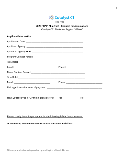 2027 PGAM Mini Grant Application FINAL Cover